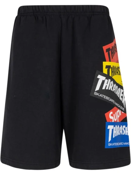 Thrasher multi logo track supreme shorts